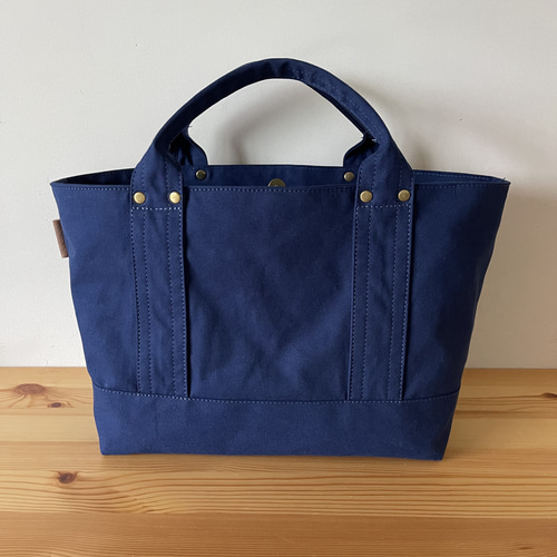 【なつ】横長トートバッグ(特注) 受注制作＊ 浜松産帆布【見っけバッグ】［横長トート Lサイズ