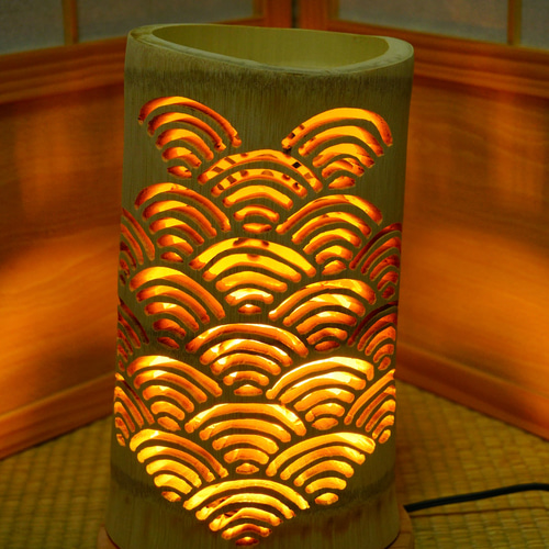 竹灯り・竹あかり・竹灯籠 両面彫り ～～ 癒しの灯り☆しるし