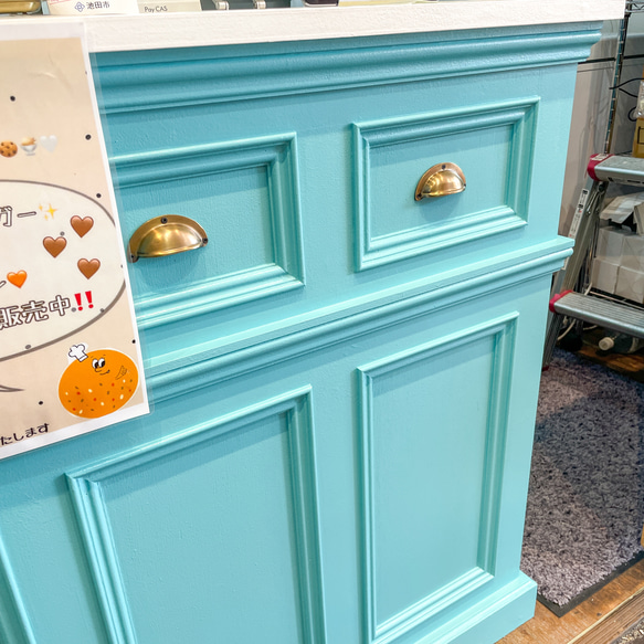 ケーキ屋さん お菓子屋さん向け 冷蔵ショーケースカウンターW2000 かわいいレジカウンター オーダーメイド店舗什器 