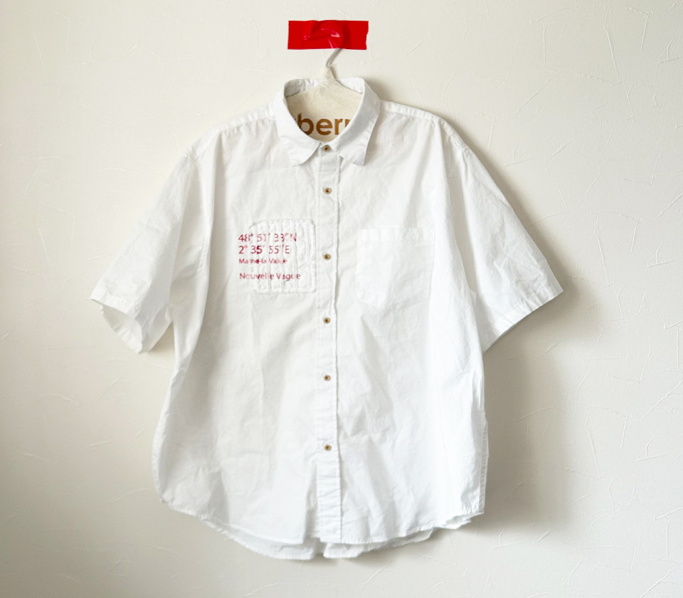 スラッシュキルトワイドシャツ/OFF WHITE