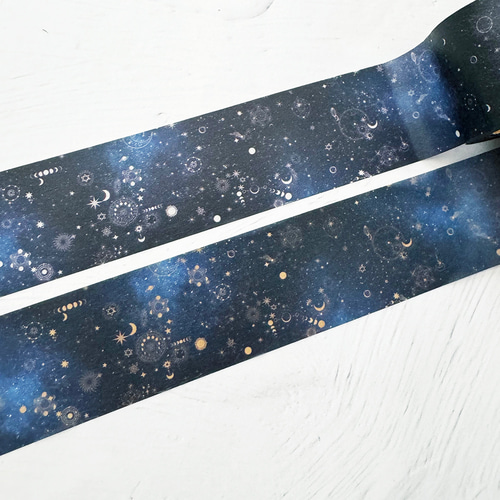 銀河の彼方まで広がる、天体総柄 マスキングテープ / マステ