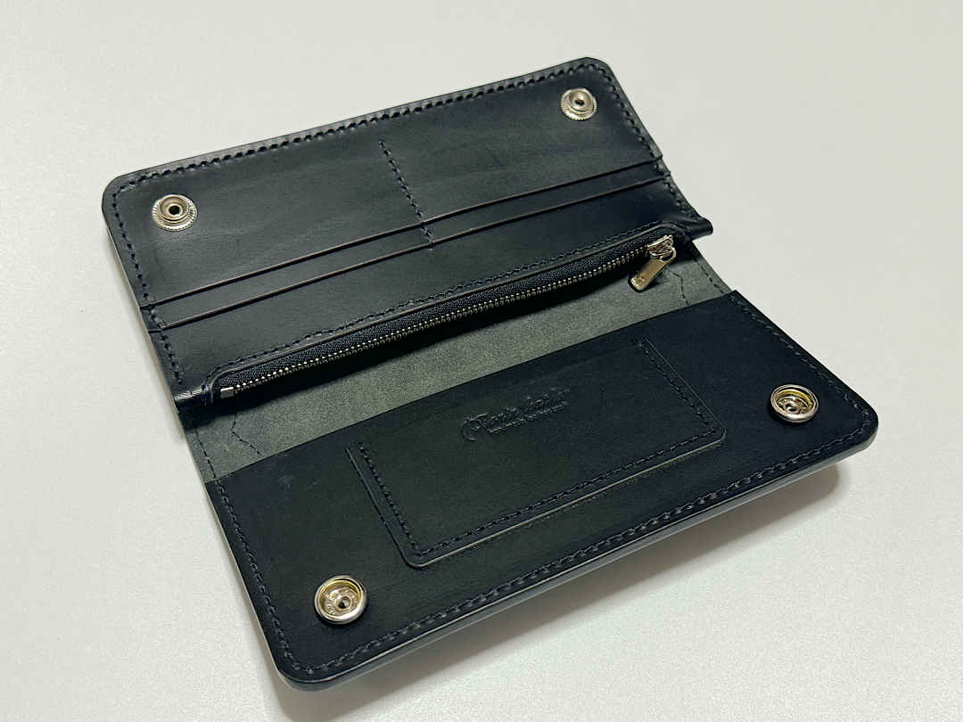 スモールクロコダイル　ポロサス　ブラック　トラッカーウォレット【BONIN Leather】