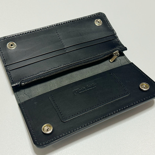 スモールクロコダイル ポロサス ブラック トラッカーウォレット【BONIN