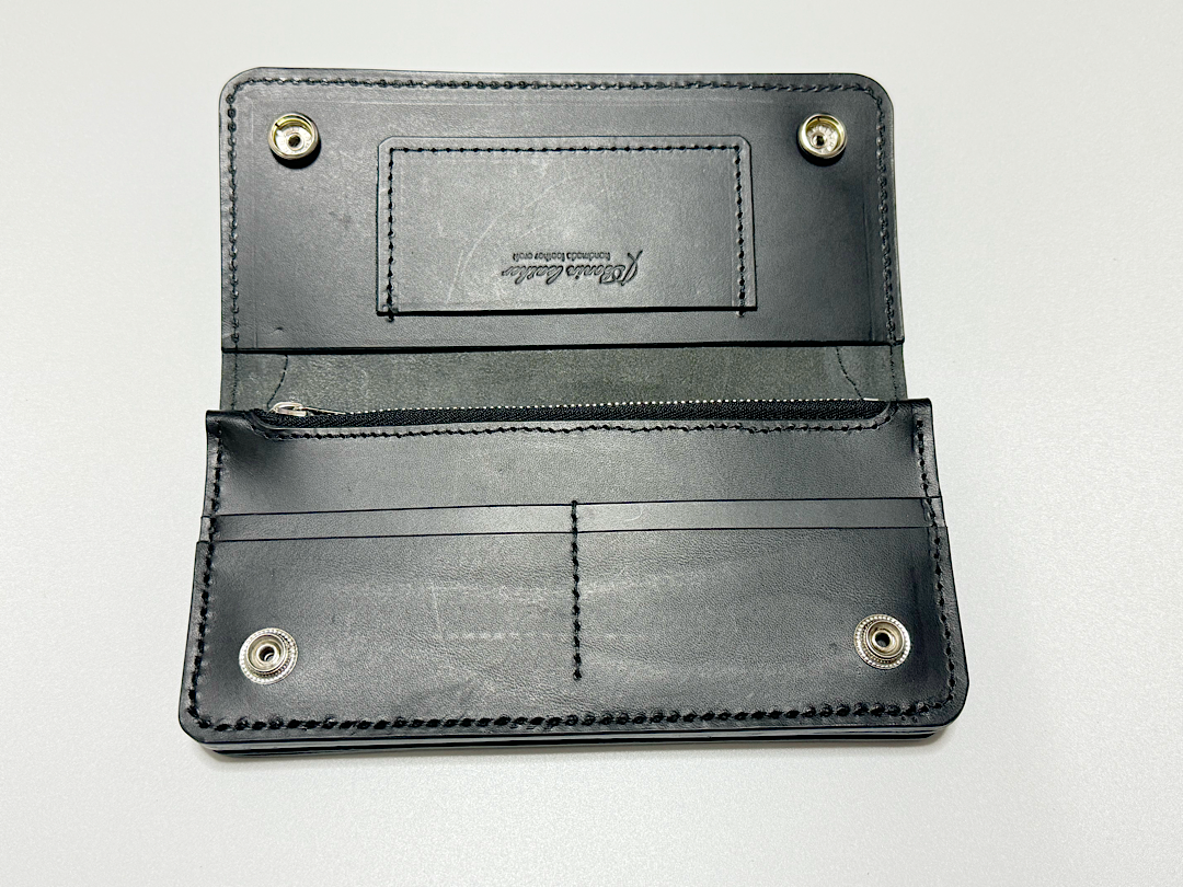 スモールクロコダイル　ポロサス　ブラック　トラッカーウォレット【BONIN Leather】