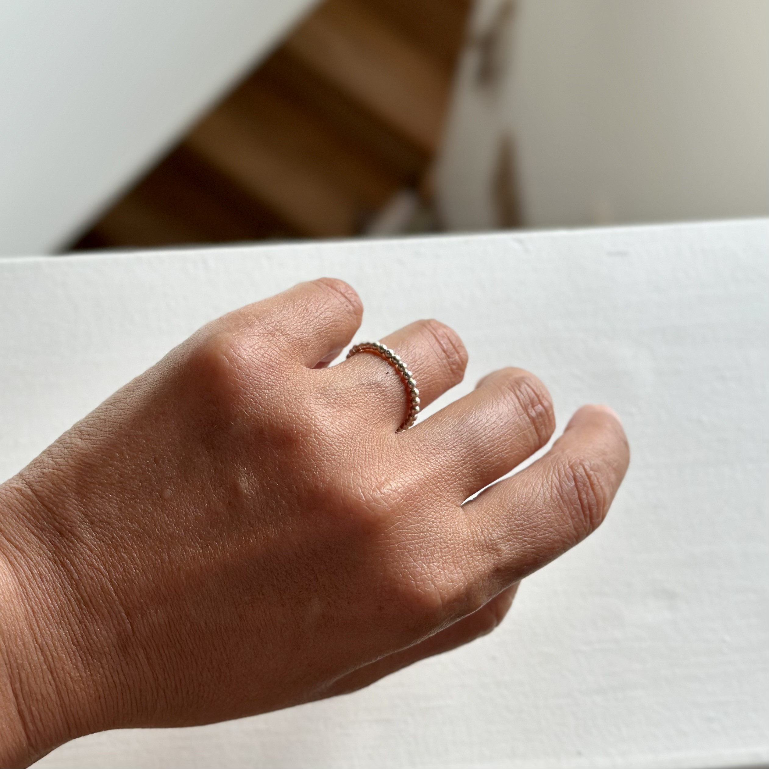 ボールシルバーリング細めsilver950彫金指輪シンプル人気