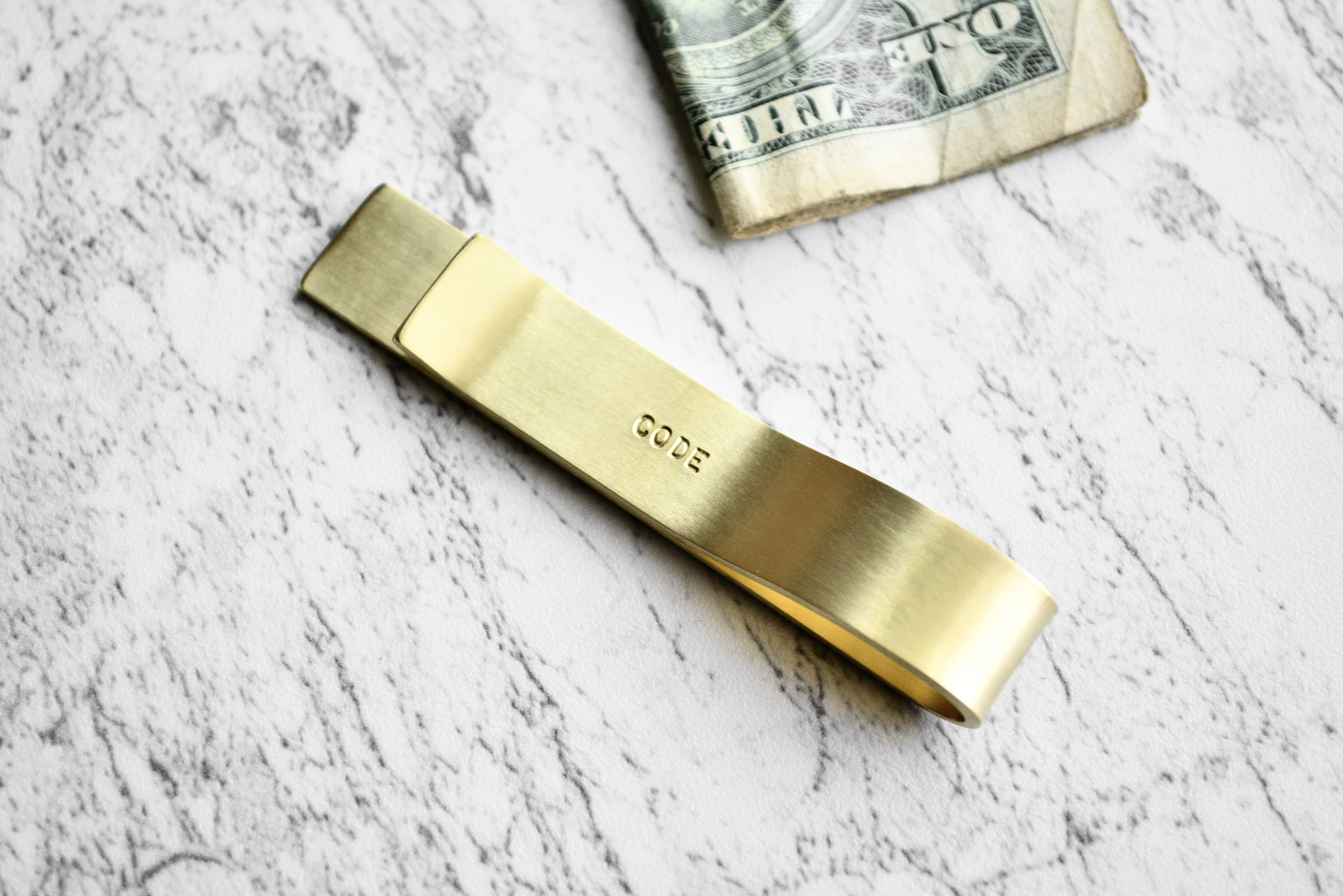 【刻印無料】育てるマネークリップ｜札バサミ 真鍮 ゴールド ブラス 名入れ 文字入れ シンプル セミオーダーメイド