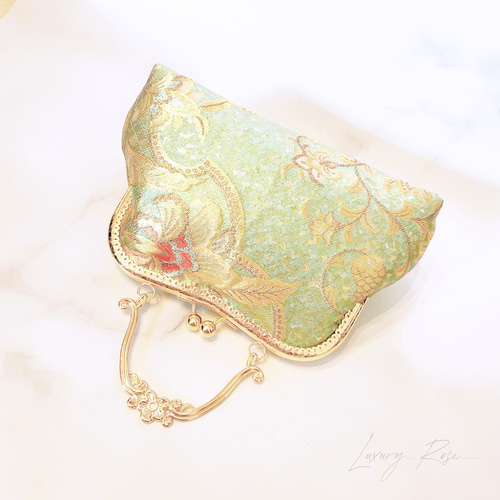 1点限定価格!!煌彩箔♡佐賀錦プラチナ帯ゴールド口金♡格の 1点限定価格!!煌彩箔♡佐賀錦プラチナ帯ゴールド口金♡格の