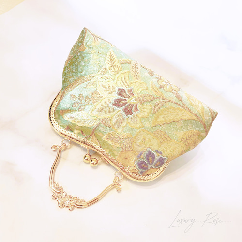 1点限定価格!!煌彩箔♡佐賀錦プラチナ帯ゴールド口金♡格の 1点限定価格!!煌彩箔♡佐賀錦プラチナ帯ゴールド口金♡格の