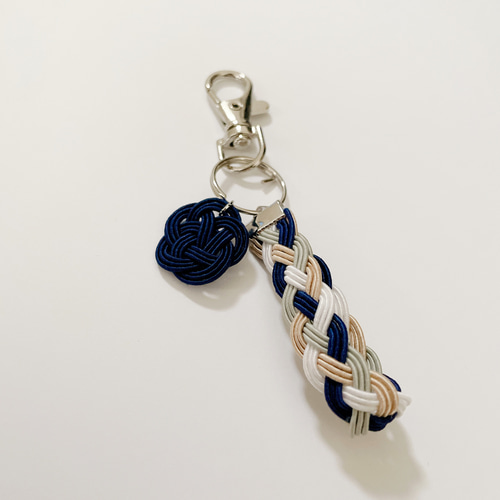 cototto 詰め合わせ④ キーホルダー 水引四つ編みキーホルダー（白×えんじ） キーリング rabbitomato