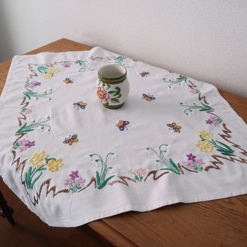 vintageテーブルクロスリメイクジャケット レース フレンチ