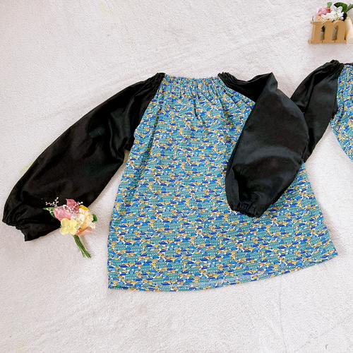 130size】リバティスモック ハンドメイド 男の子 子供服 Mari 