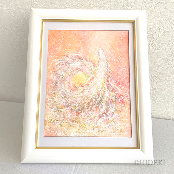 龍神-虹龍の絵『歓び』 アクリル絵画の原画額装 絵画 HIDEKI