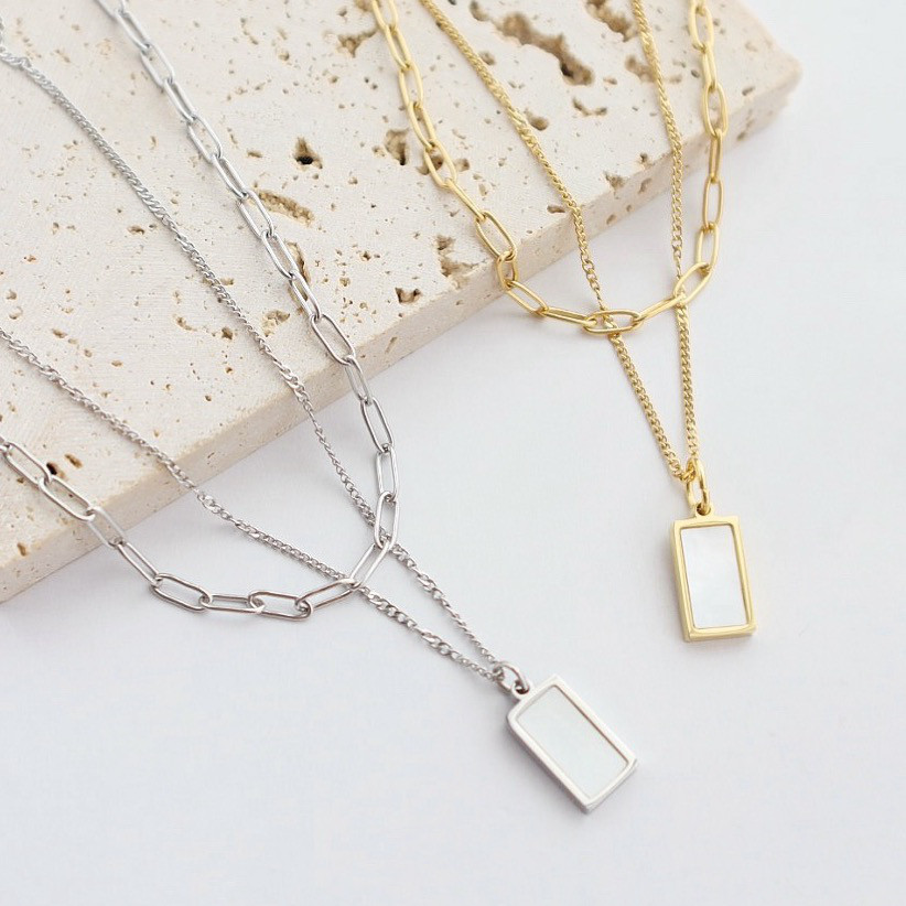 ＼毎日使える！7way金アレ対応 セット／ ホワイトシェル1weekネックレス＜ALLステンレス製＞