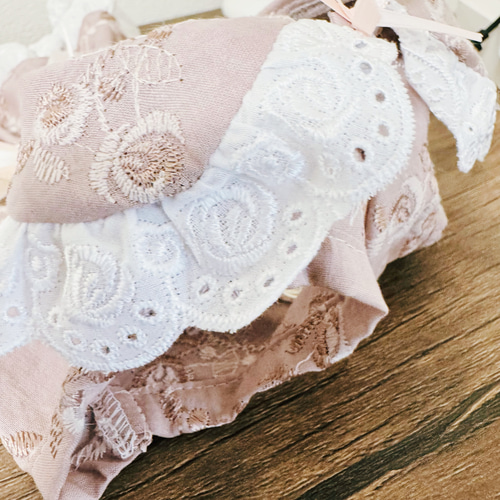 No.407•408 犬服ハンドメイド バックオープンワンピース 犬服／猫服 薔薇お花ワンピース 綿麻 [OP894] ペット服