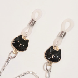 ♪❤️ 黒ねこ　ねこ　しっぽ　パール　マスクチェーン　メガネチェーン 2b4d282a766372db341636cf0d3174