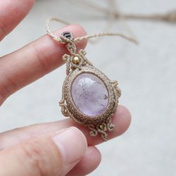 【0.5】紫陽花カラーアメジストマクラメネックレスmac379 13枚目の画像