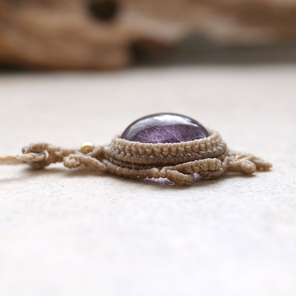 【0.5】紫陽花カラーアメジストマクラメネックレスmac379 8枚目の画像