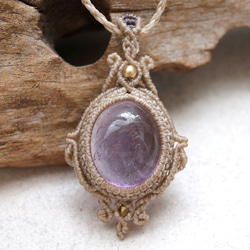 【0.5】紫陽花カラーアメジストマクラメネックレスmac379 2枚目の画像