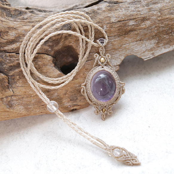 【0.5】紫陽花カラーアメジストマクラメネックレスmac379 9枚目の画像