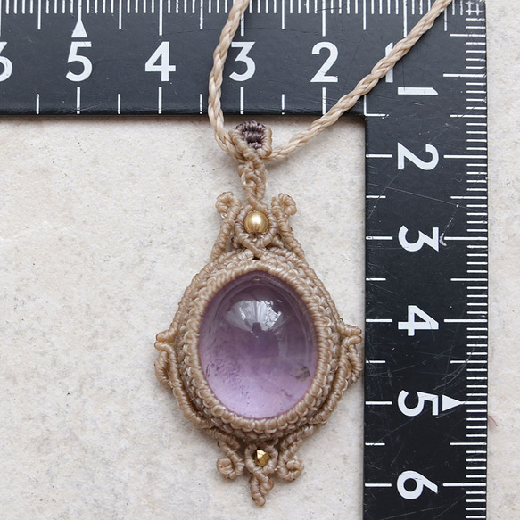 【0.5】紫陽花カラーアメジストマクラメネックレスmac379 10枚目の画像