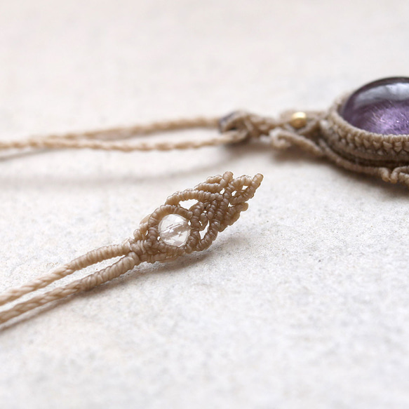 【0.5】紫陽花カラーアメジストマクラメネックレスmac379 7枚目の画像