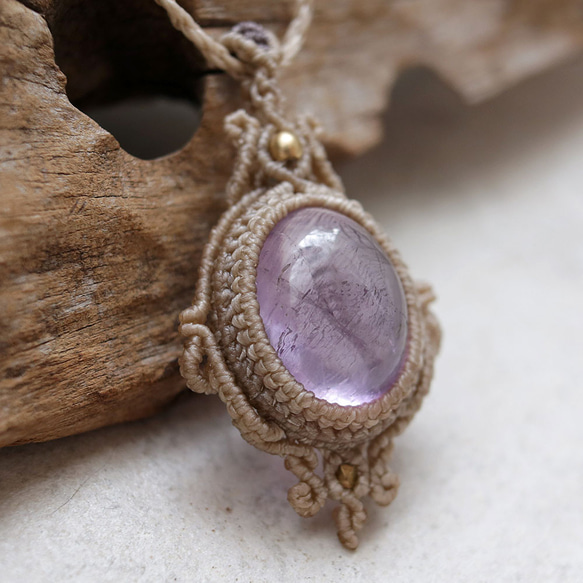 【0.5】紫陽花カラーアメジストマクラメネックレスmac379 3枚目の画像