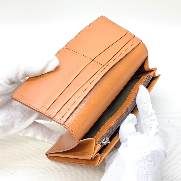 長財布（ファスナーポケット付き）　カラーオーダー可＊受注製作＊ 5枚目の画像