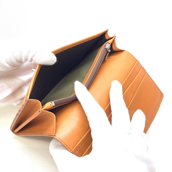 長財布（ファスナーポケット付き）　カラーオーダー可＊受注製作＊ 3枚目の画像