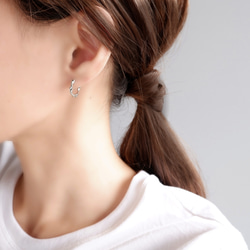 つけっぱなしOK＊ワンタッチフープピアス ひねり サージカルステンレス 316L ゴールド/シルバー 金属アレルギー 13枚目の画像