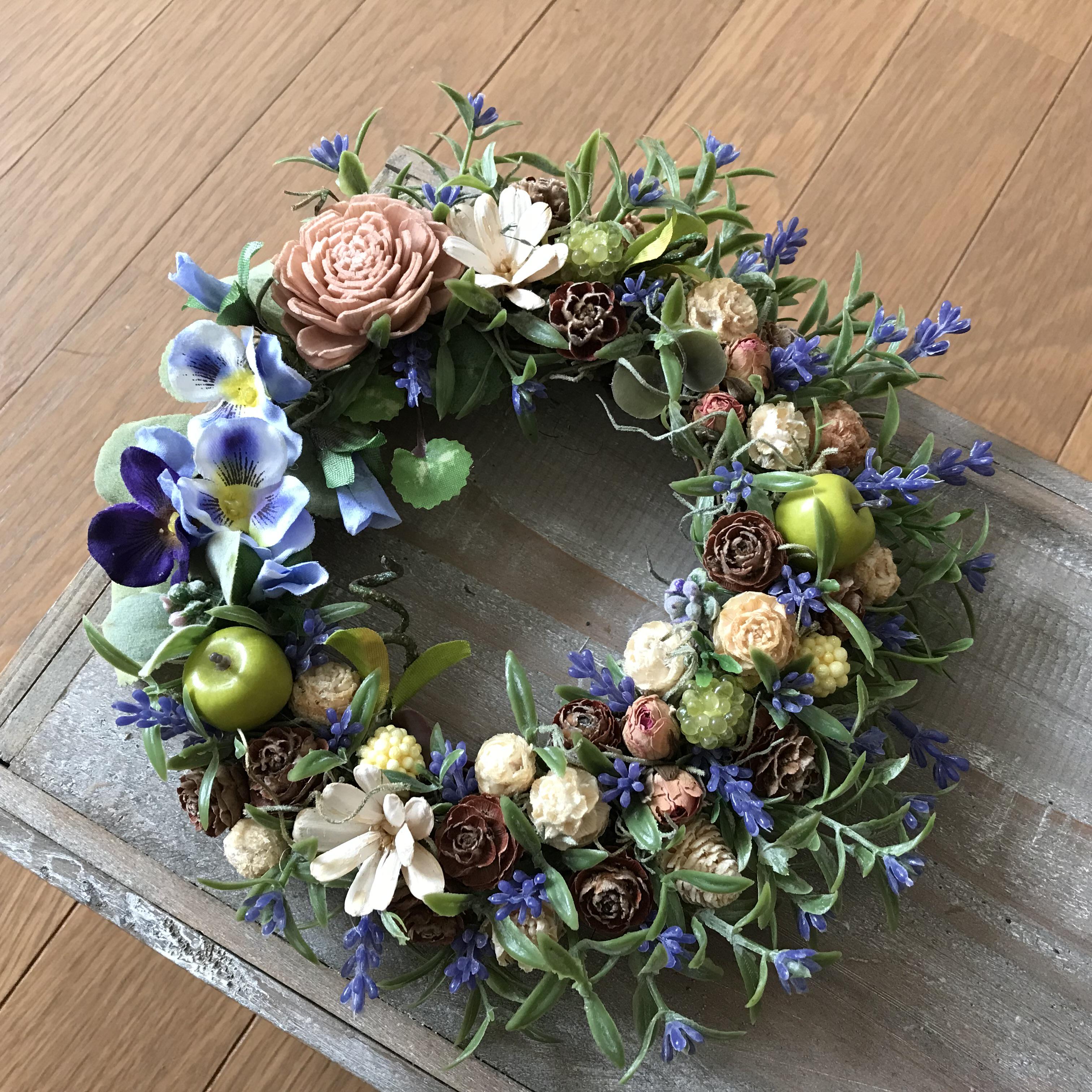 バラと白ブドウとシンビジウムの爽やか豪華特大リース♪♪☆NEW☆ バラと白ブドウとシンビジウムの爽やか豪華特大リース♪♪☆NEW☆