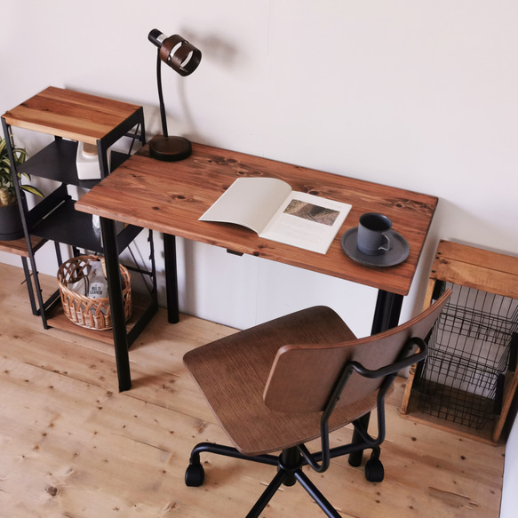 無垢材のデスク / 90cm×45cm / ブラウン / 組立簡単 工具不要
