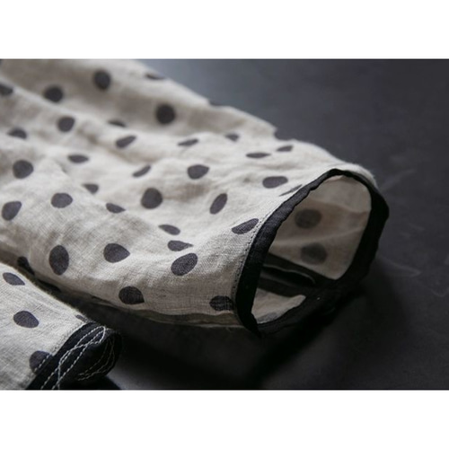 joie de vivre水玉リネン100%シャツ de joie vivre水玉リネン100%シャツ