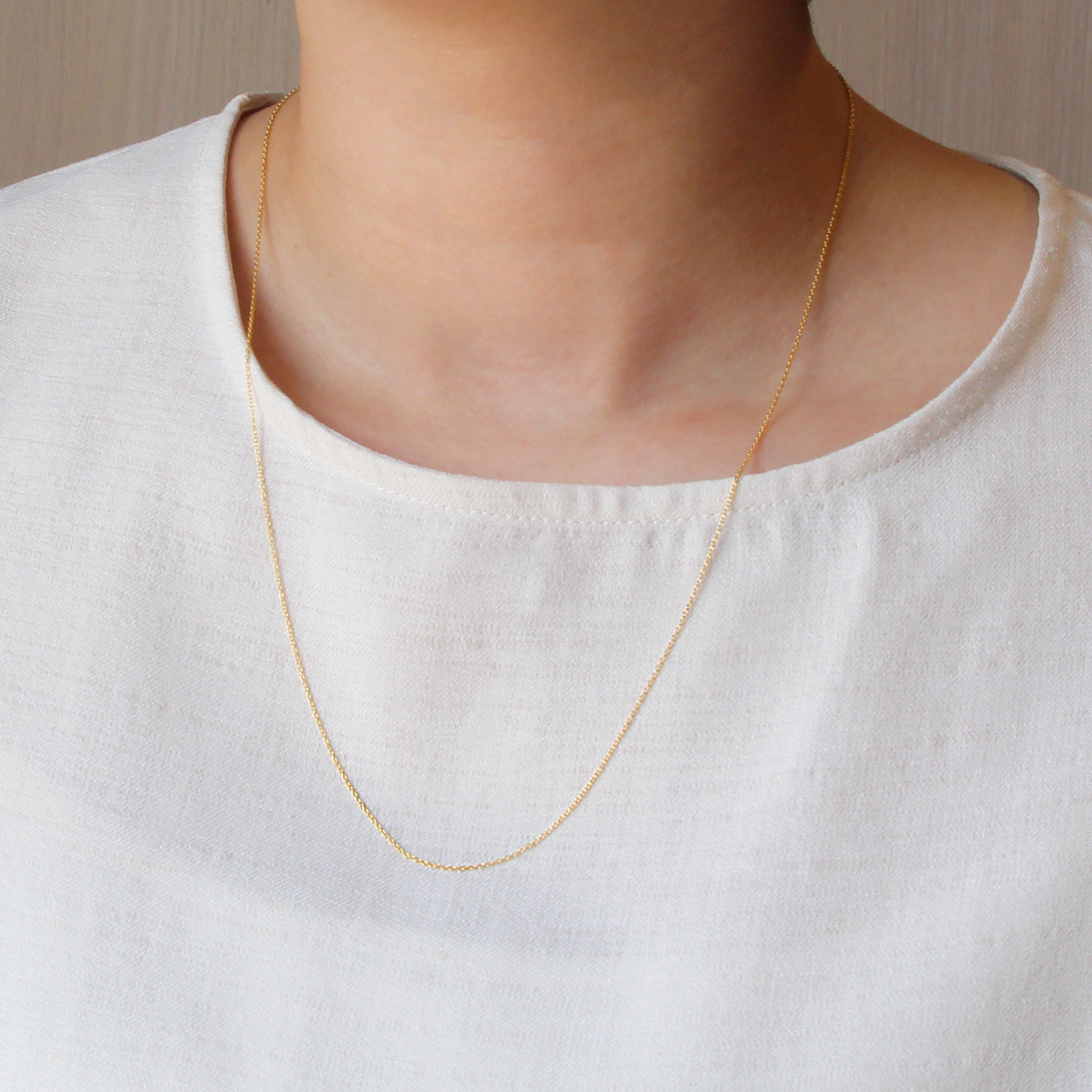 【再販！】冬のおしゃれに♡つけっぱなしK14GF チェーンネックレス 55cm　 シンプル レディース 〈97〉