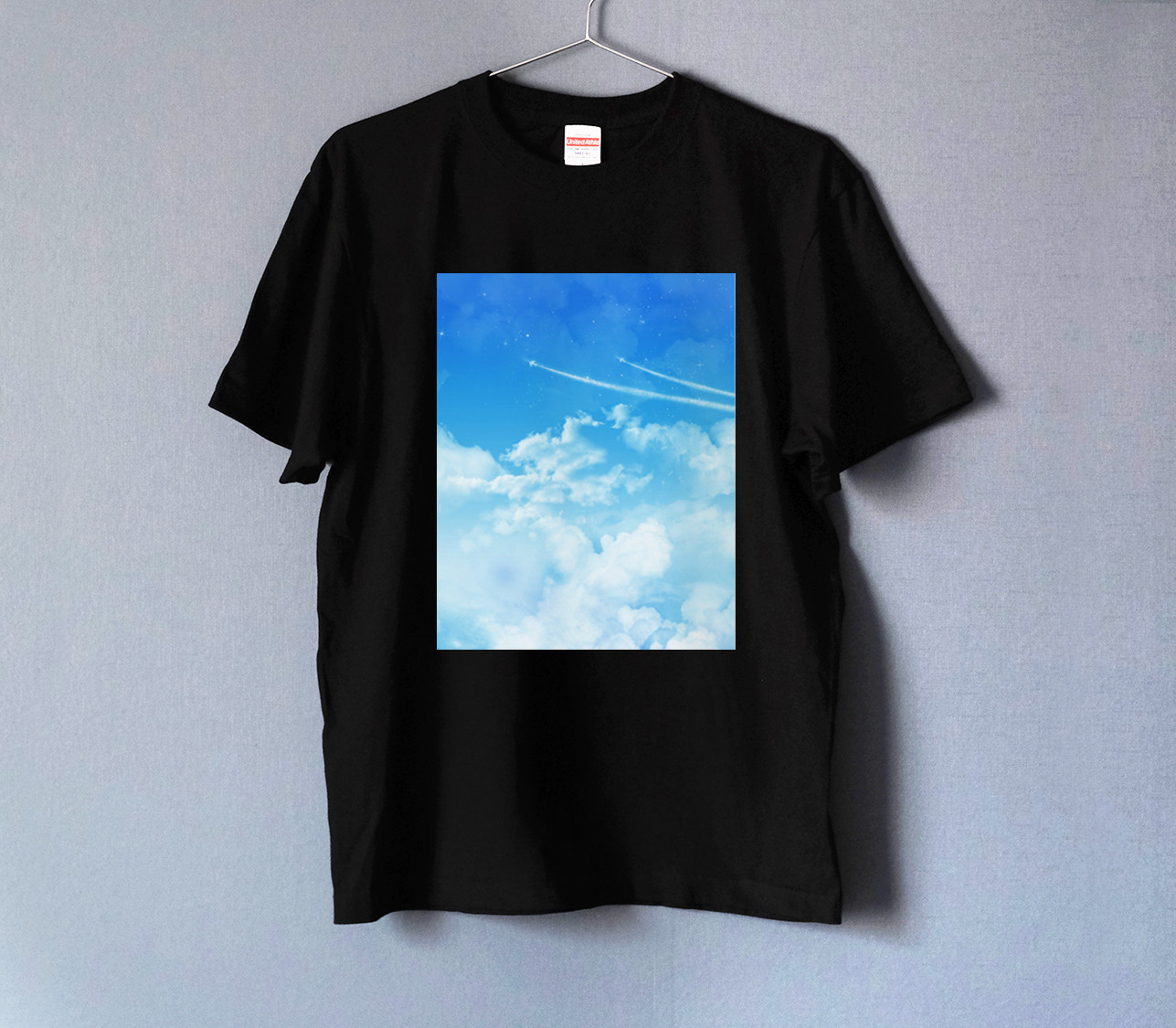 飛行機雲 Tシャツ BLACK（men&women）