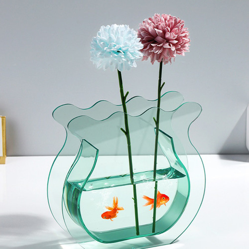 創造的なアクリルの魚飼育用の水槽の花瓶の芸術の幾何学的な透明な居間
