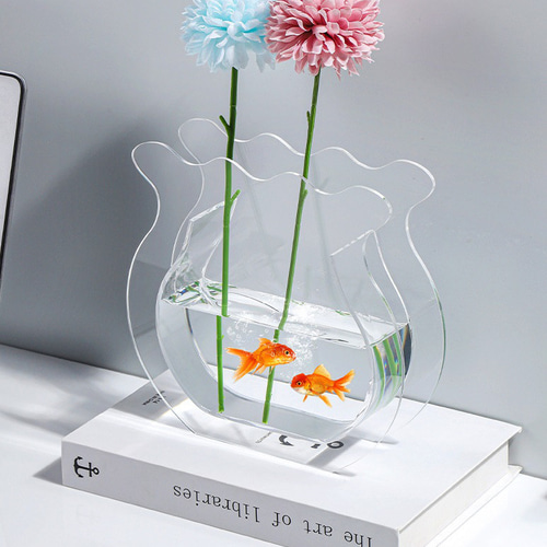 創造的なアクリルの魚飼育用の水槽の花瓶の芸術の幾何学的な透明な居間