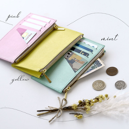 名入れ フラグメントケース 本革 薄い サフィアーノレザー カード