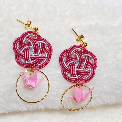 水引 折鶴 アクセサリー ピアス/イヤリング ピアス（フック