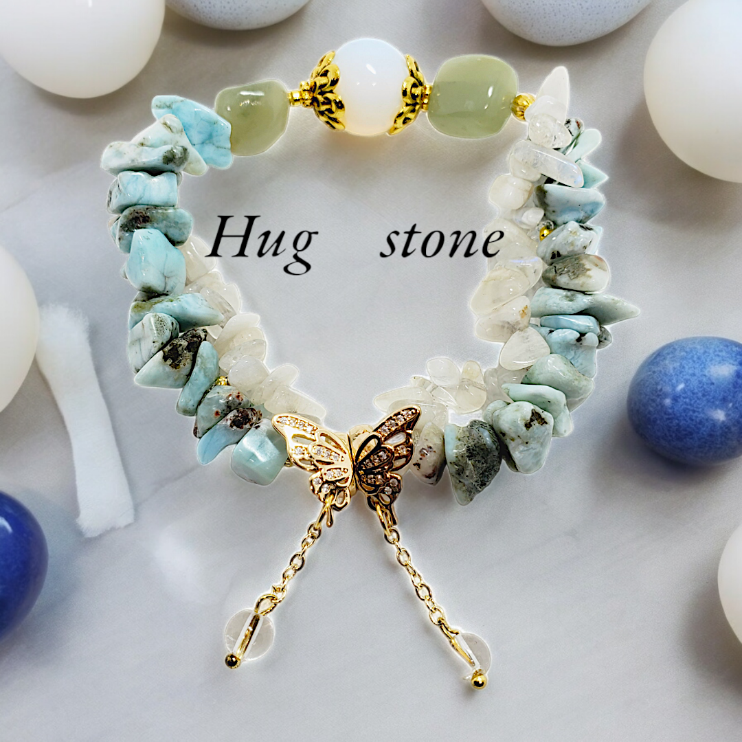 582.薔薇　蒼　ブルー　天然石　マザーオブパール　オーロラ ブレスレット 582.薔薇 蒼 ブルー 天然石 マザーオブパール オーロラ ブレスレット