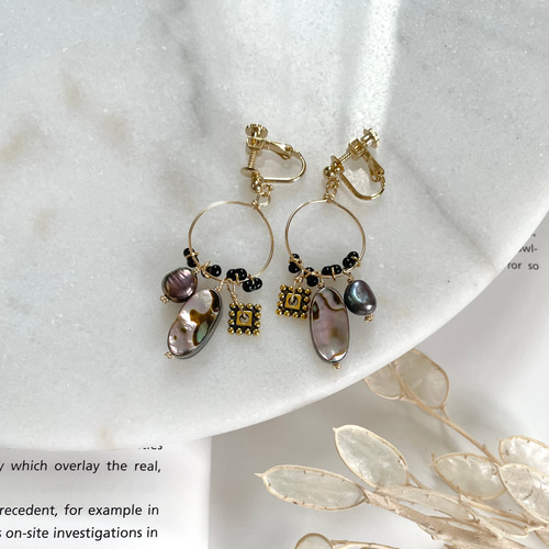 アバロンシェル＊フープピアス・イヤリング＊サージカルステンレス 