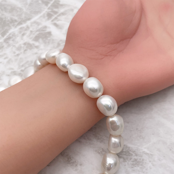 すんごく大きいごろごろバロック淡水パール 超大粒 本真珠 変形 11mm 12mm 13mm 半連20cm ルース 4枚目の画像