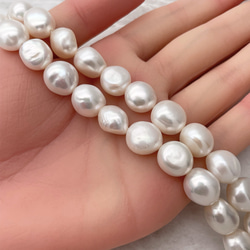 すんごく大きいごろごろバロック淡水パール 超大粒 本真珠 変形 11mm 12mm 13mm 半連20cm ルース 5枚目の画像
