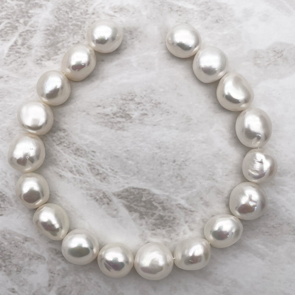 すんごく大きいごろごろバロック淡水パール 超大粒 本真珠 変形 11mm 12mm 13mm 半連20cm ルース 6枚目の画像
