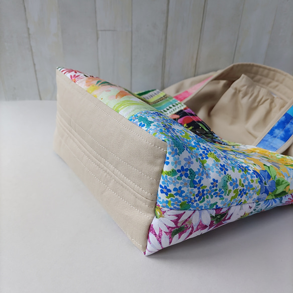 ★パッチワークの２Wayトートバッグ★巾着型ショルダーバッグ【Creema限定】残りはAとCの2点 9枚目の画像