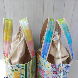 ★パッチワークの２Wayトートバッグ★巾着型ショルダーバッグ【Creema限定】残りはAとCの2点 11枚目の画像