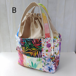 ★パッチワークの２Wayトートバッグ★巾着型ショルダーバッグ【Creema限定】残りはAとCの2点 14枚目の画像