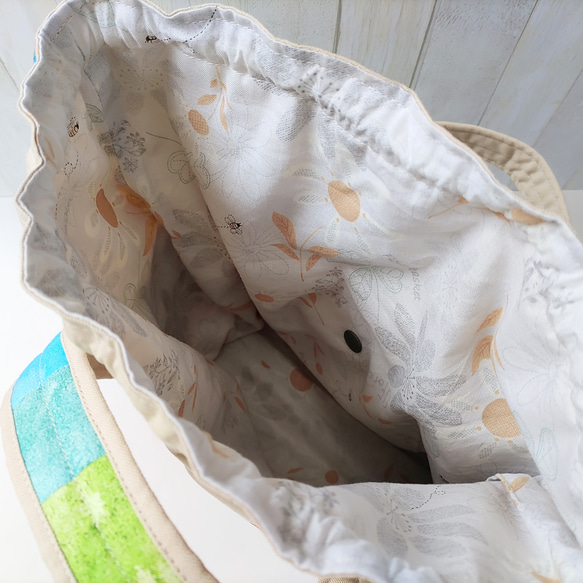 ★パッチワークの２Wayトートバッグ★巾着型ショルダーバッグ【Creema限定】残りはAとCの2点 12枚目の画像