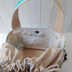 ★パッチワークの２Wayトートバッグ★巾着型ショルダーバッグ【Creema限定】残りはAとCの2点 13枚目の画像