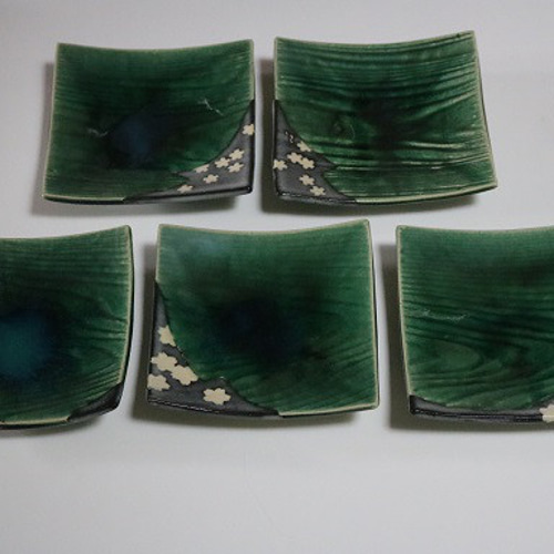 織部焼 小皿 角皿 作家物 10客 【公式通販】