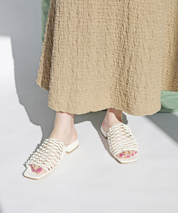 大人の抜け感を演出する！！編みメッシュサンダル 【S/M/L/LL